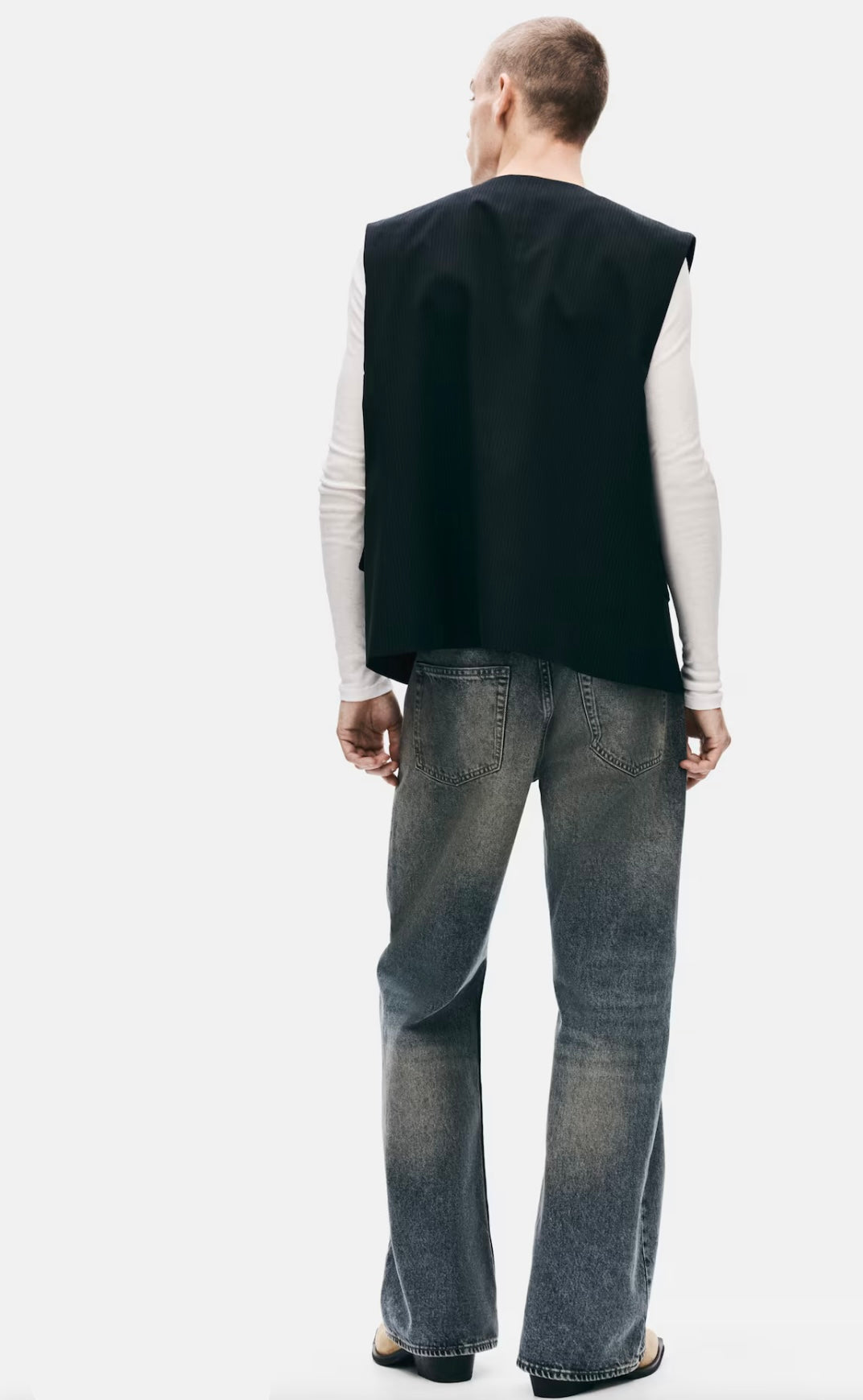 Classic Grey Wash Flared Bootcut Denim Jeans