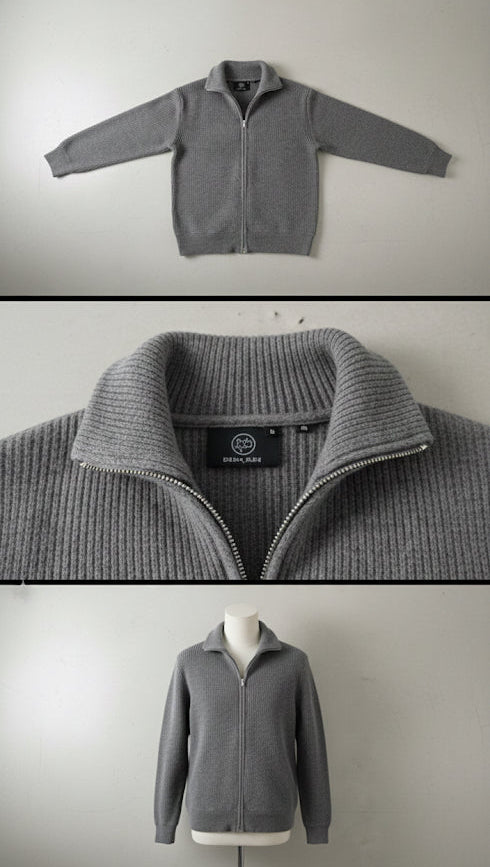 Men’s Premium Ribbed Knit Zip-Up Shakets