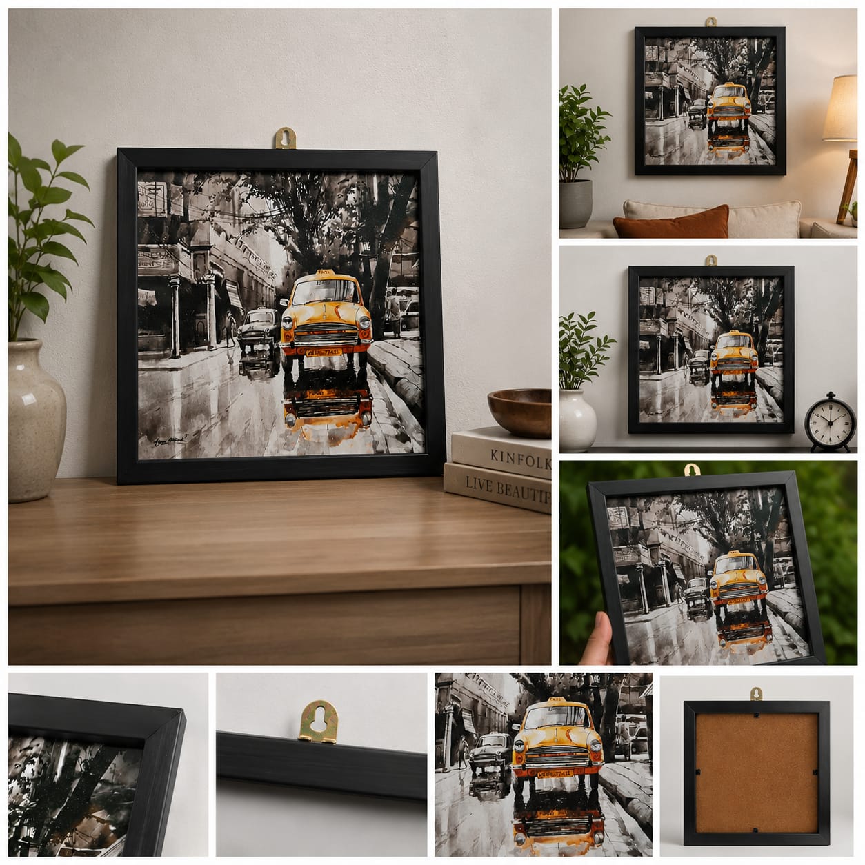 Yellow Taxi Street Art Frame