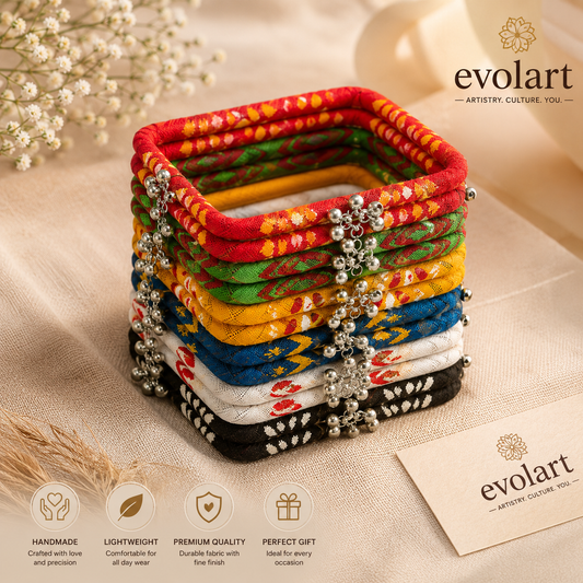 Evolart Handmade Fabric Churi Set
