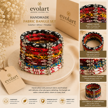 Evolart Handmade Fabric Bangle Set