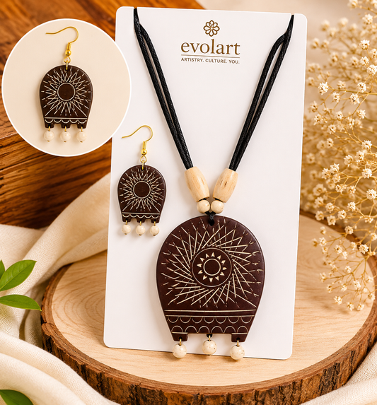 Handcrafted Sunray Pendant Set