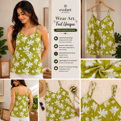 Olive Petal Art Top
