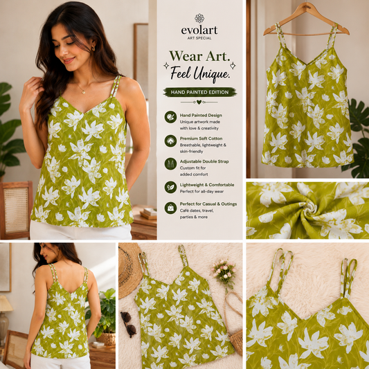 Olive Petal Art Top