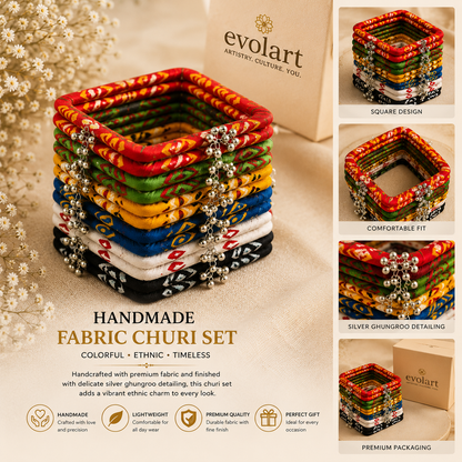 Evolart Handmade Fabric Churi Set