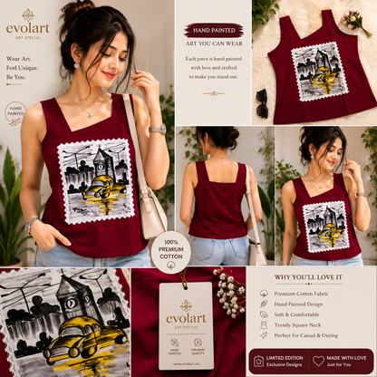 Midnight City Artwear Top – Hand Painted Edition