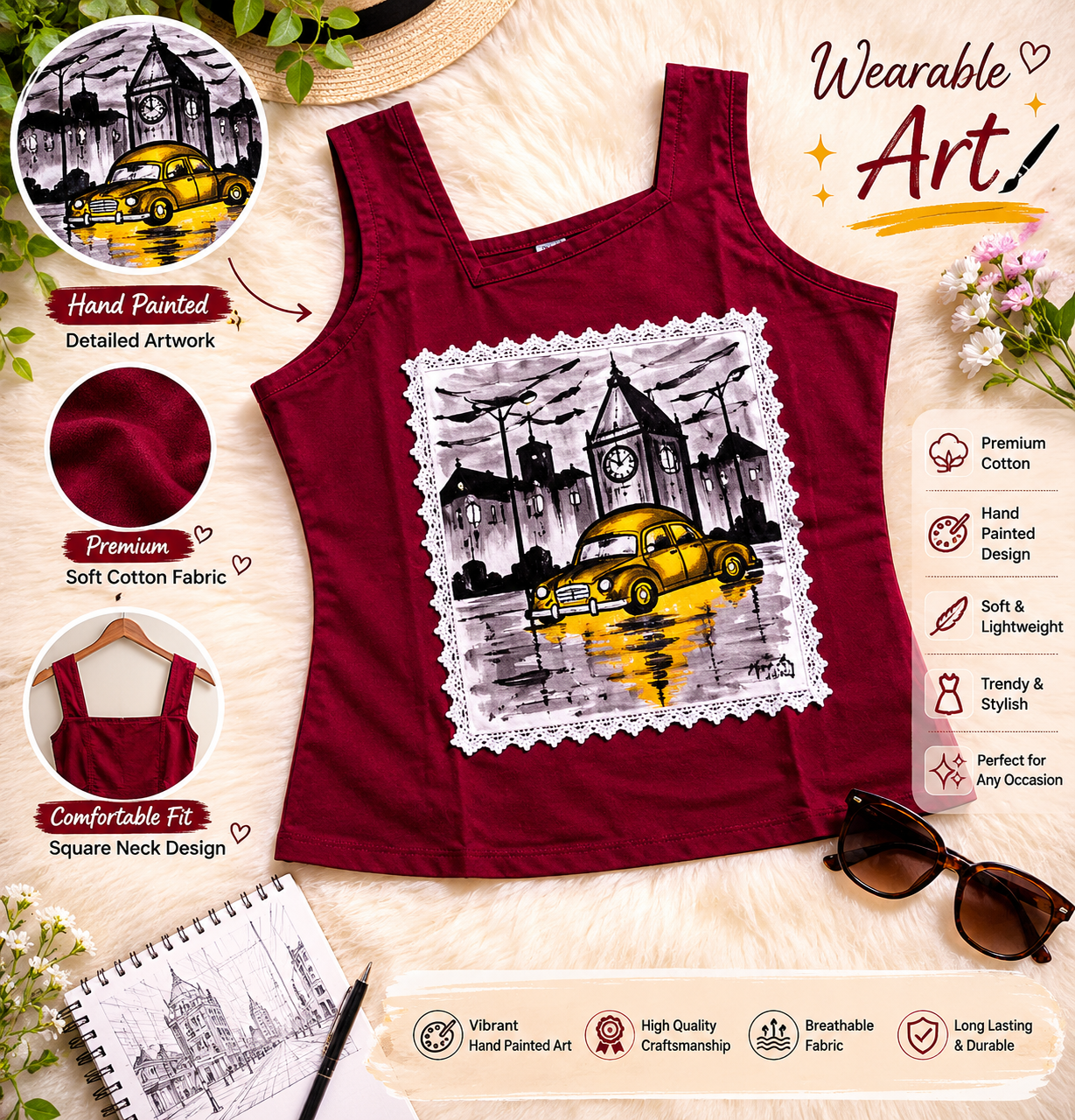Midnight City Artwear Top – Hand Painted Edition