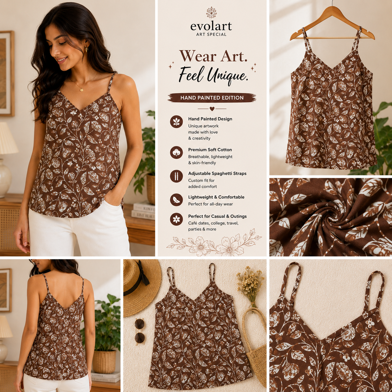 Mocha Bloom Cami Top