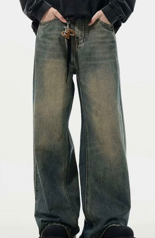 Vintage Fade Relaxed Wide-Leg Jeans