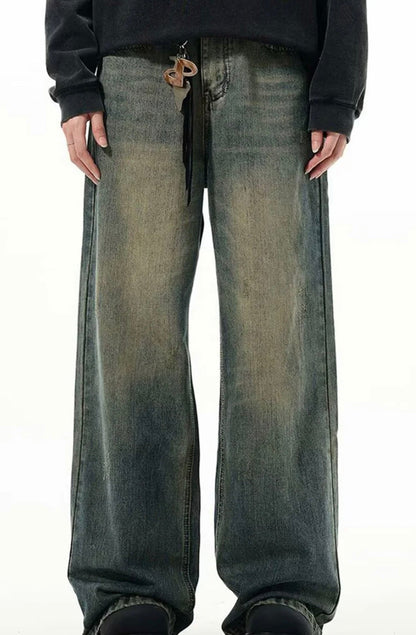 Vintage Fade Relaxed Wide-Leg Jeans