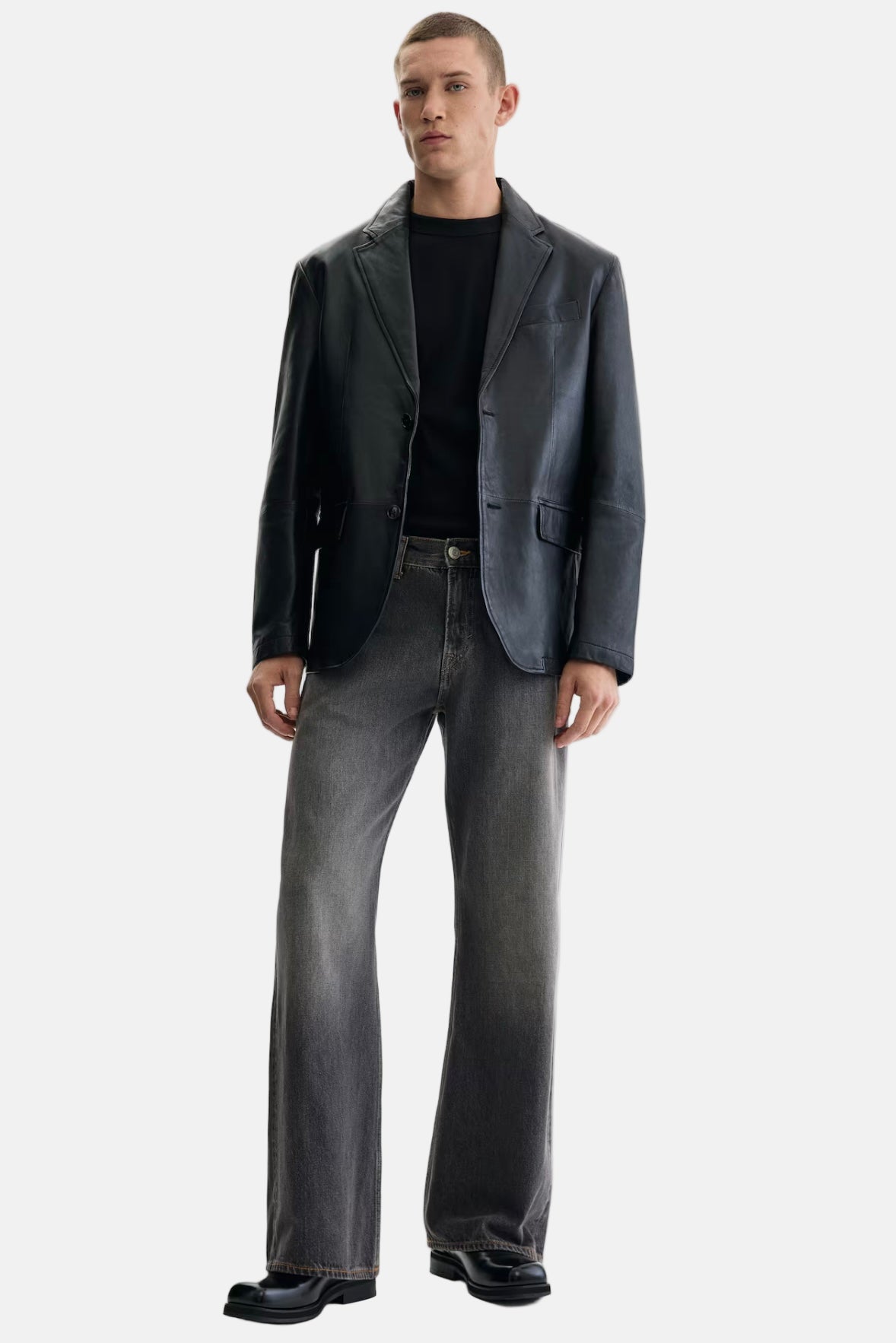 Men’s Vintage Washed Wide-Leg Bootcut Denim Jeans