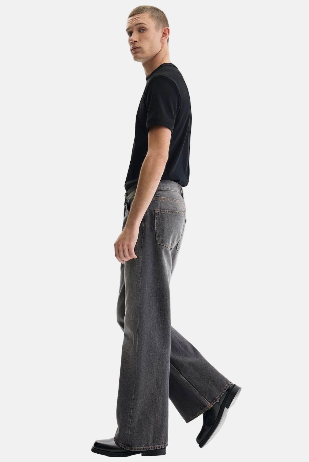 Men’s Vintage Washed Wide-Leg Bootcut Denim Jeans