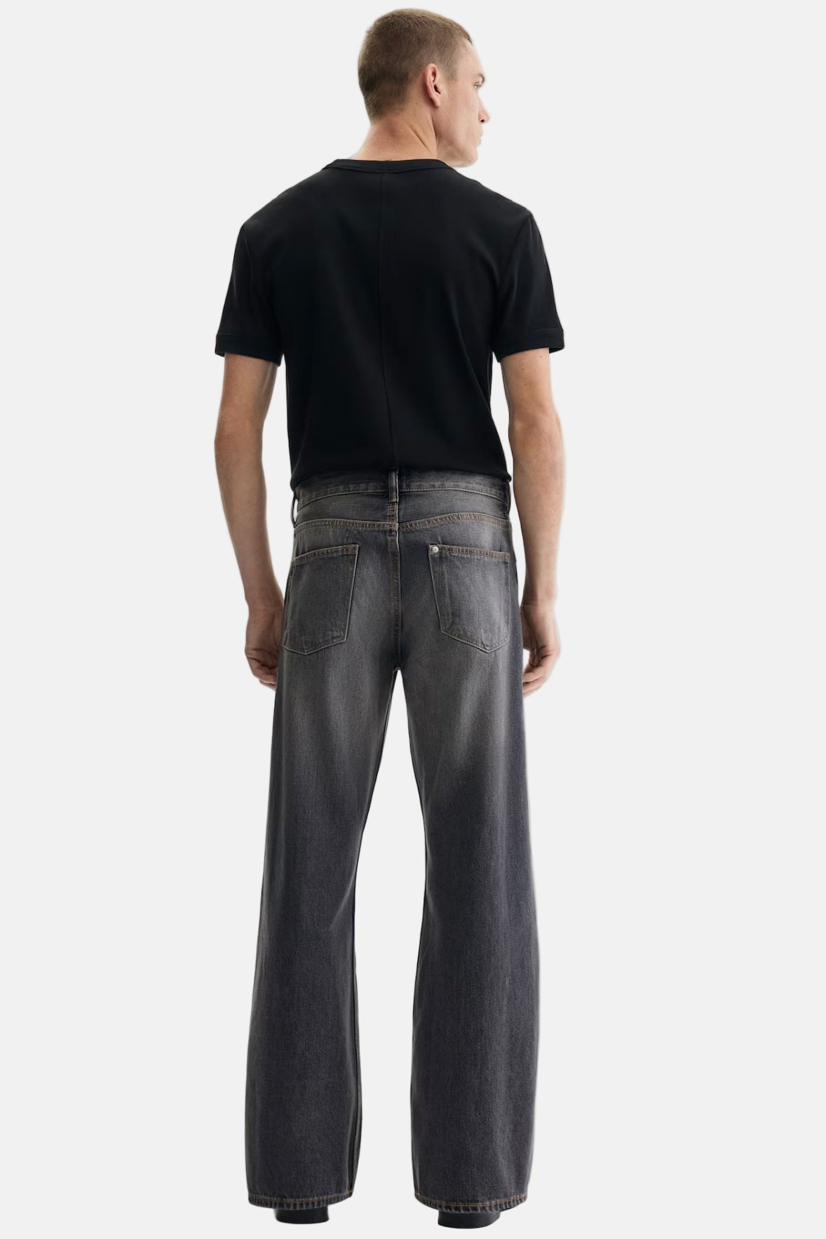 Men’s Vintage Washed Wide-Leg Bootcut Denim Jeans