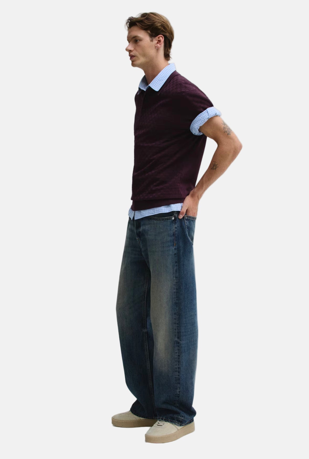 Classic Vintage Straight-Leg Washed Denim Jeans for Men