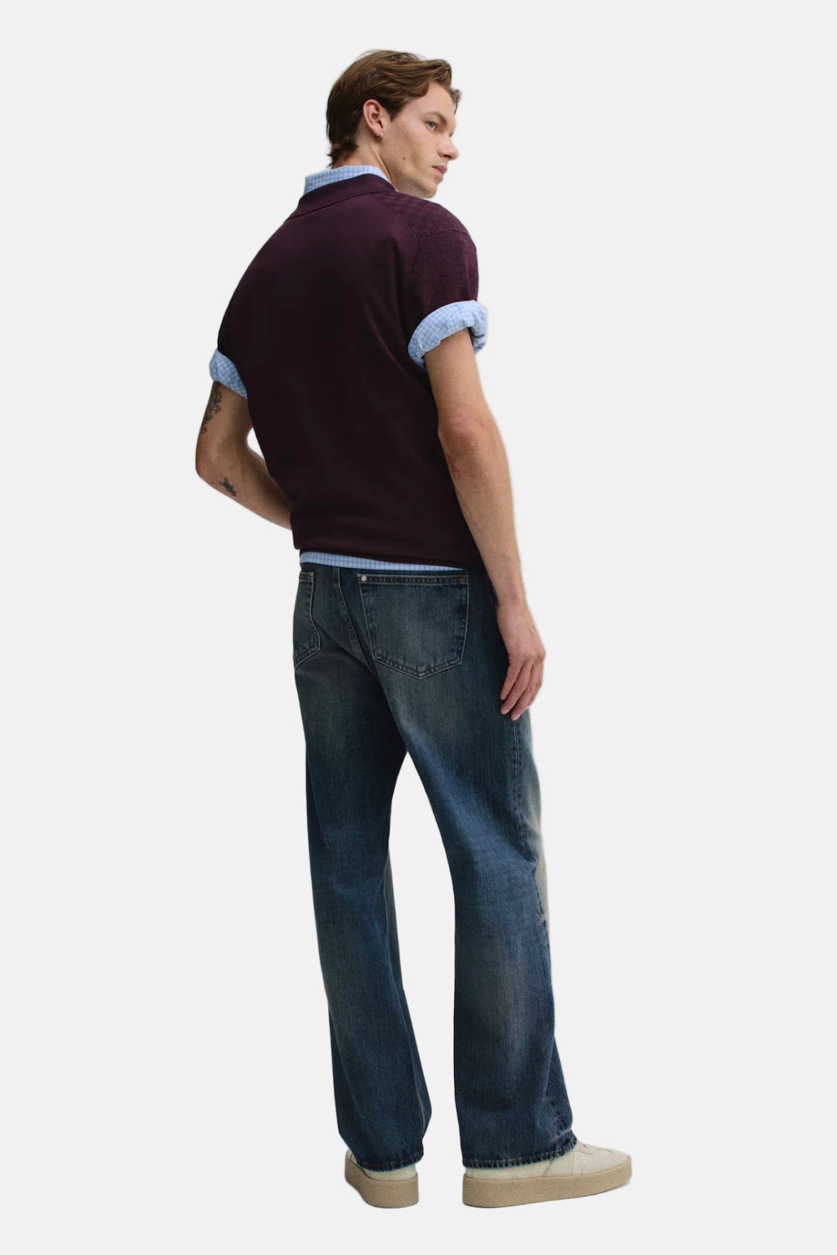 Classic Vintage Straight-Leg Washed Denim Jeans for Men