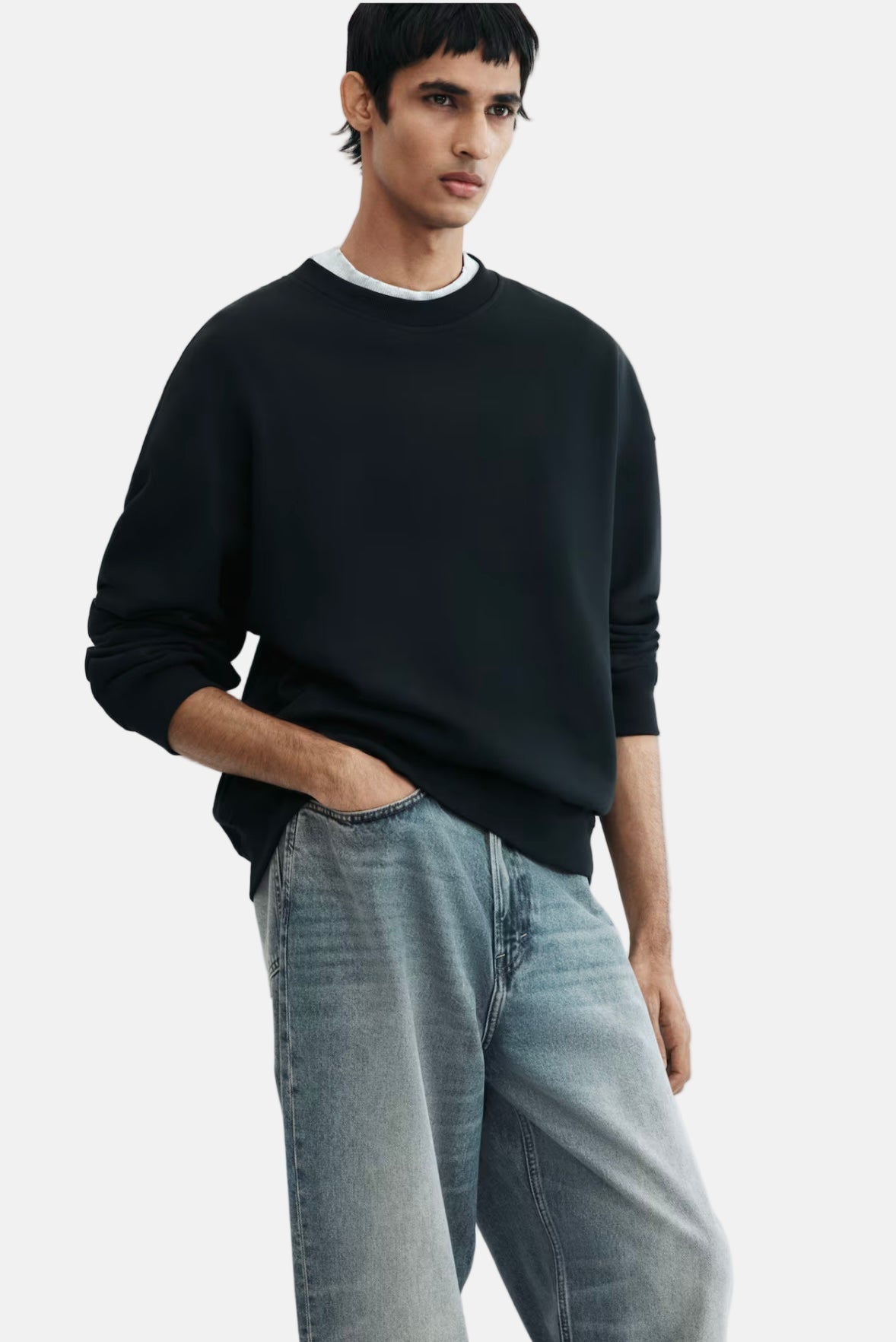Oversized Wide-Leg Fade-Wash Jeans for Men
