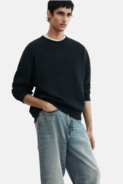 Oversized Wide-Leg Fade-Wash Jeans for Men