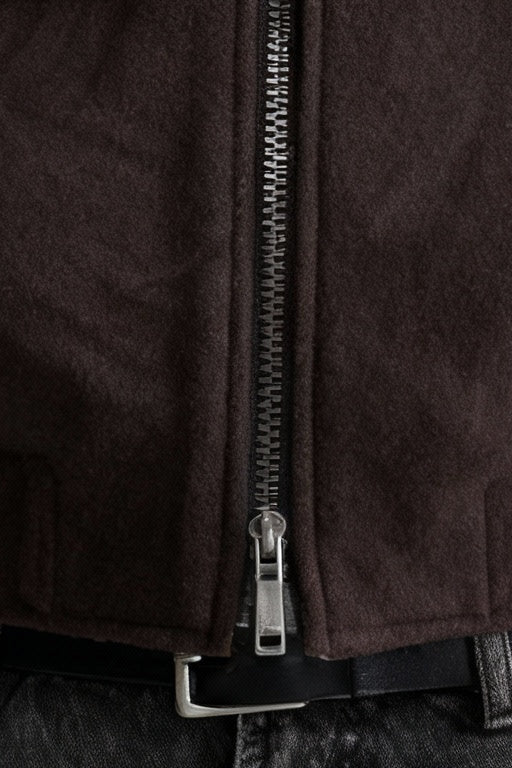 Men’s Premium Wool-Blend Brown Utility Shaket