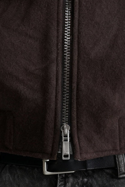 Men’s Premium Wool-Blend Brown Utility Shaket