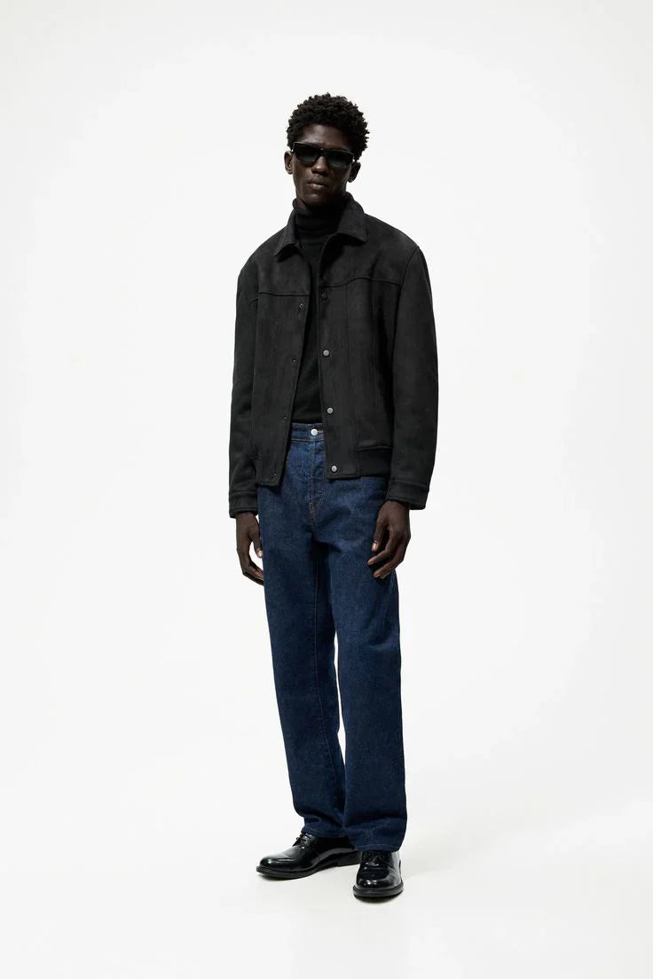 Men’s Classic Black Suede-Finish Jacket