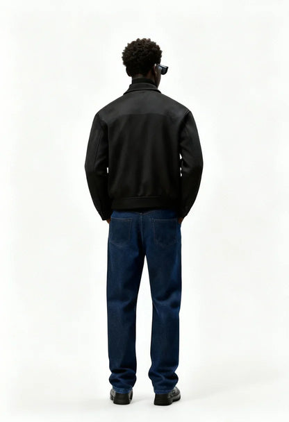 Men’s Classic Black Suede-Finish Jacket