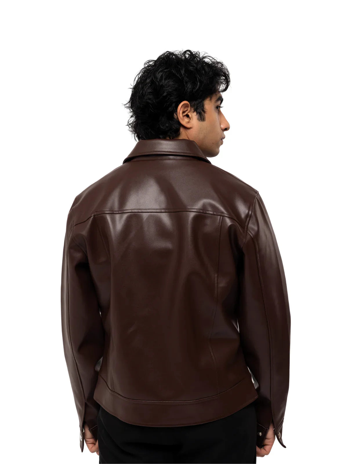 Oversized Faux Leather Street Jacket