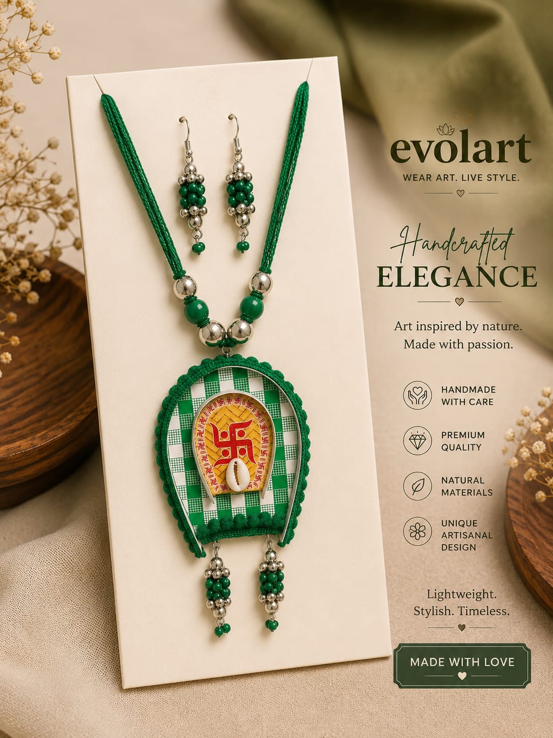 Green Traditional Handmade Jewellery Set