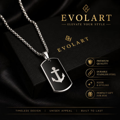 Silver Anchor Pendant Necklace