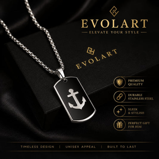 Silver Anchor Pendant Necklace