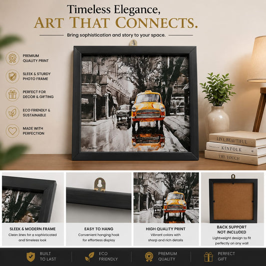 Yellow Taxi Street Art Frame