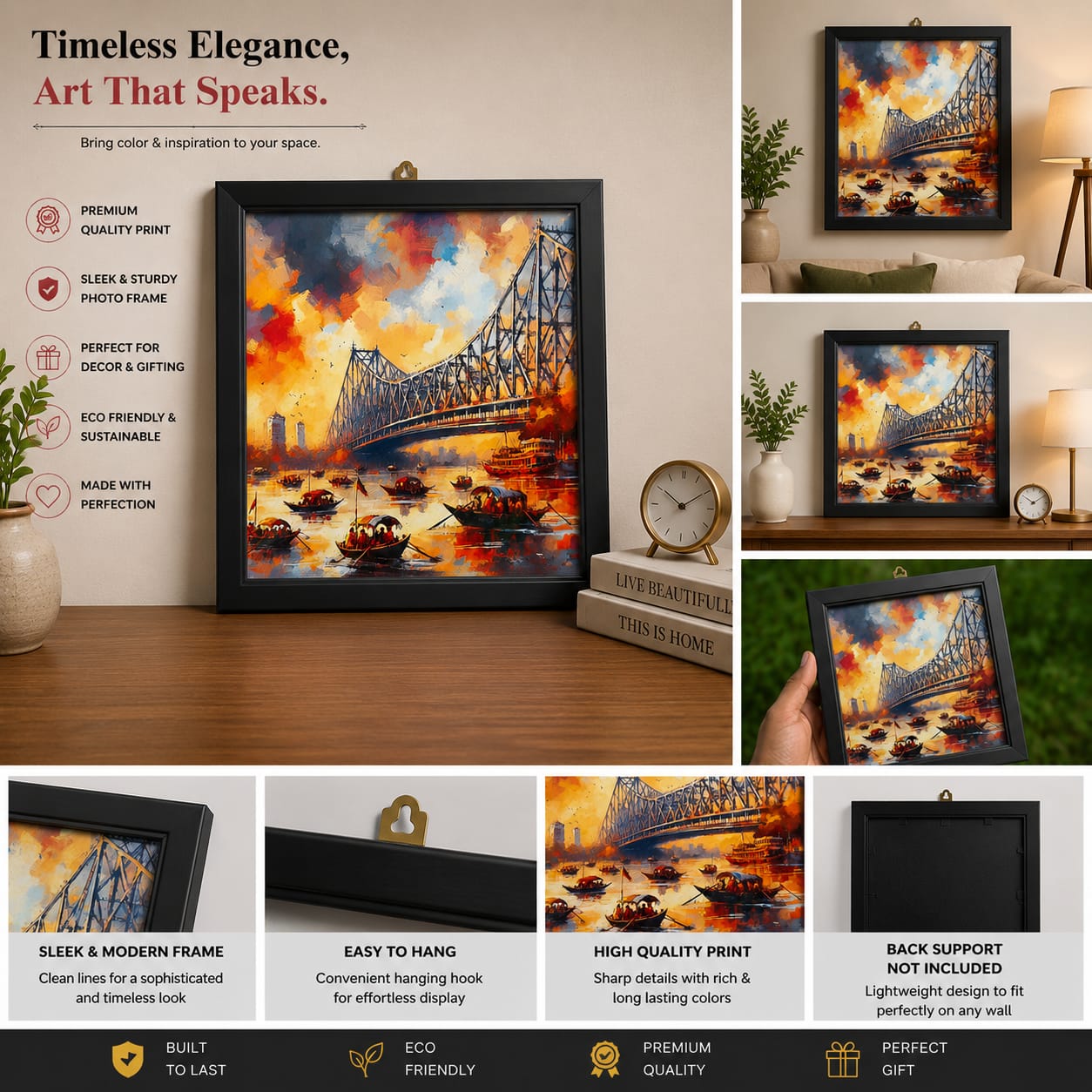 Howrah Bridge Color Art Frame