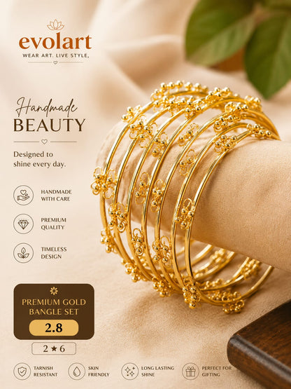 Evolart Premium Gold-Plated Handmade Bangle Set