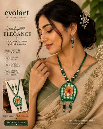 Green Traditional Handmade Jewellery Set
