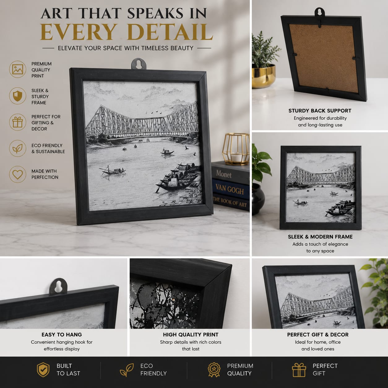 Howrah Bridge Vintage Wall Frame