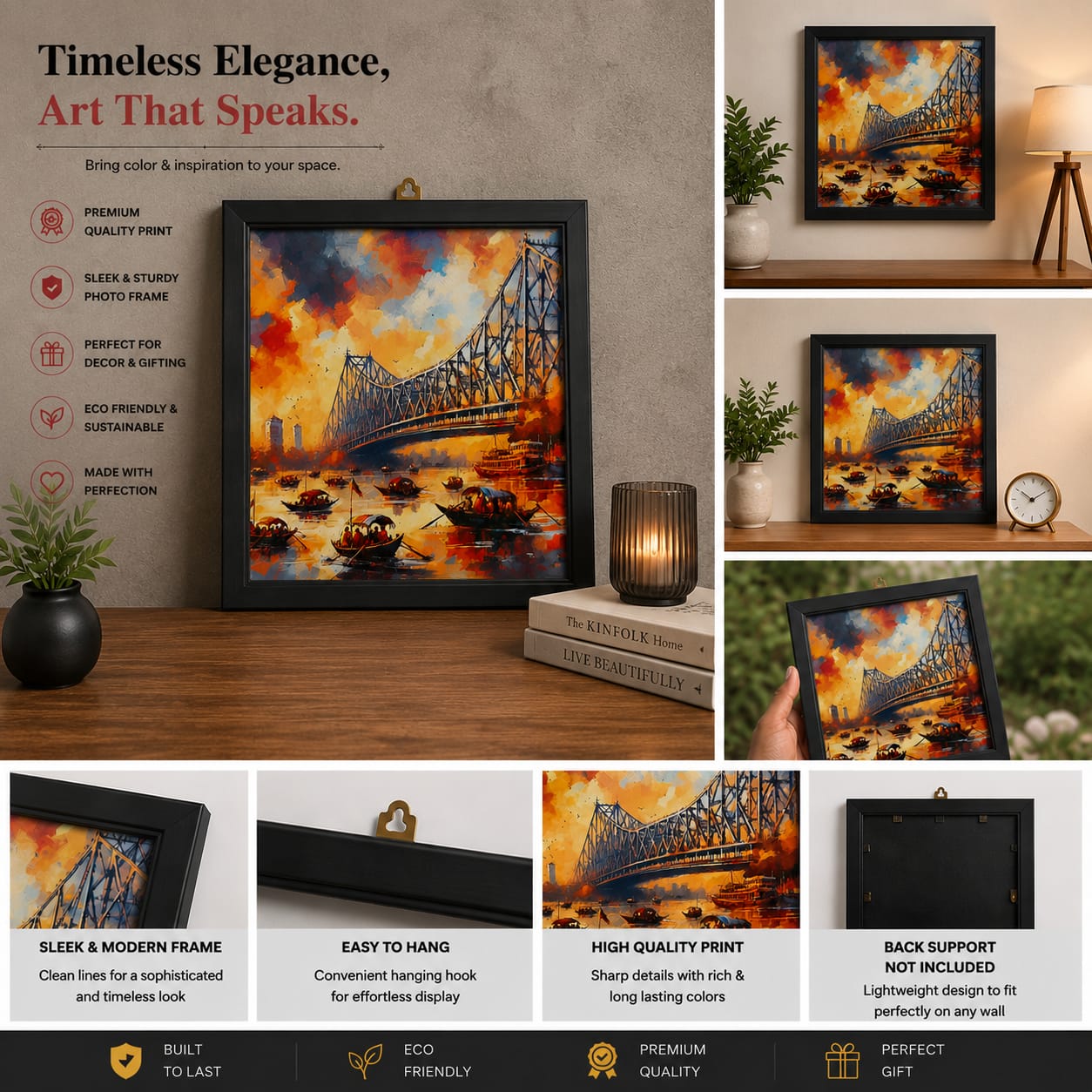 Howrah Bridge Color Art Frame