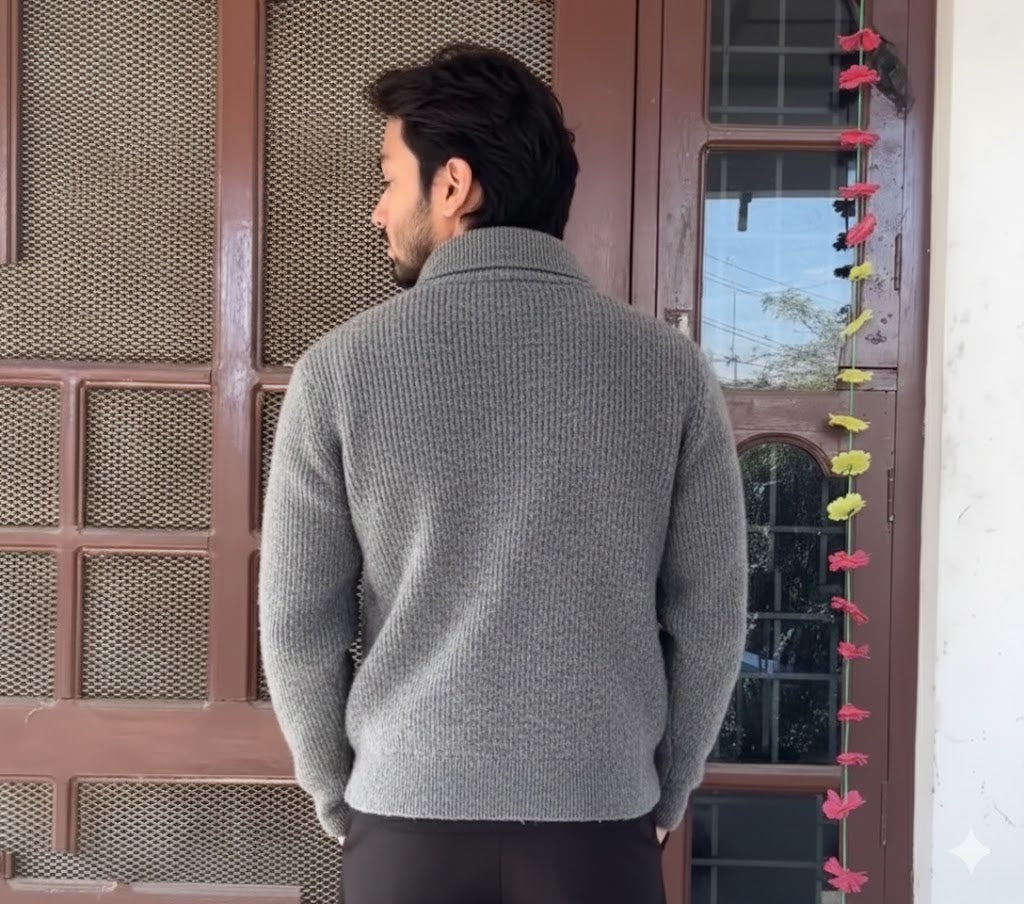 Men’s Premium Ribbed Knit Zip-Up Shakets