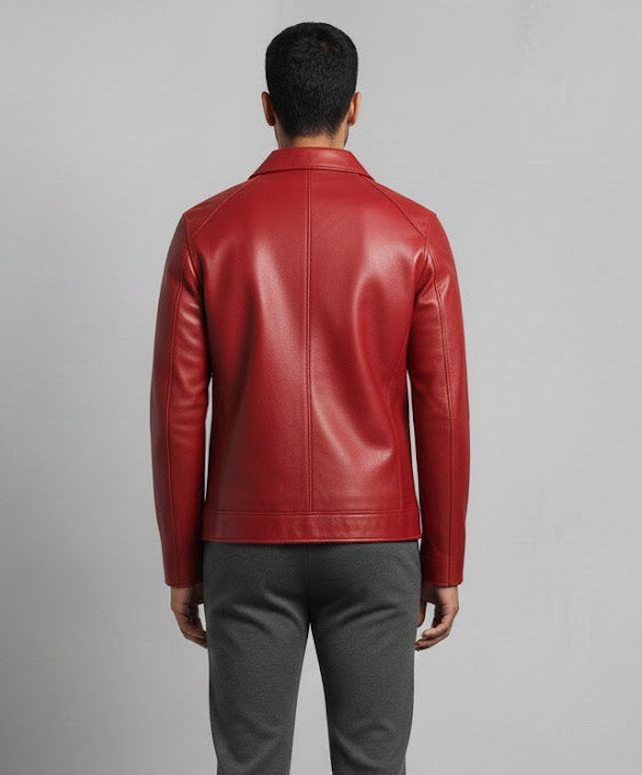 Classic Leather/Faux Leather Tracker Jacket